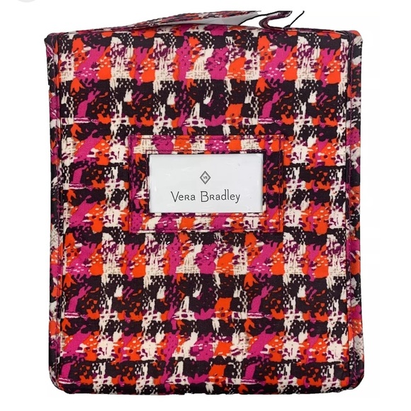 Vera Bradley Lunch box Sack Houndstooth Tweed Pink Brown Insulated - Picture 4 of 4